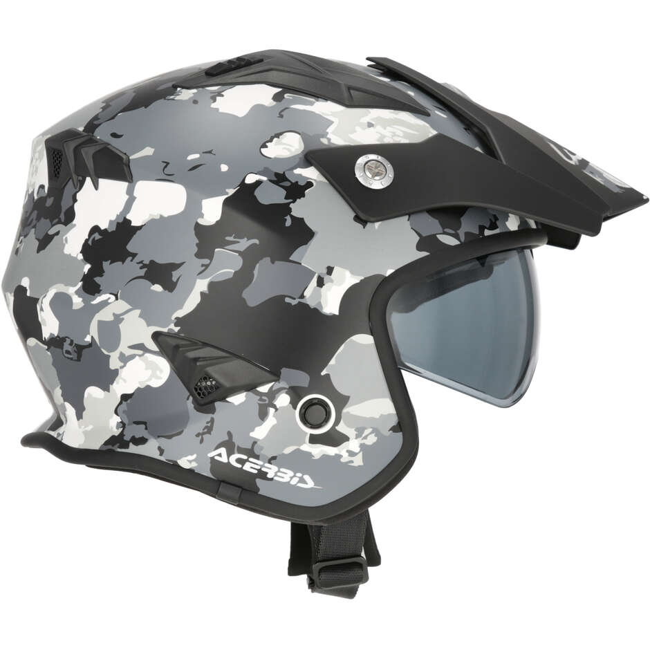 Acerbis Aria 2206 Graphic Jet Motorcycle Helmet Gray Black