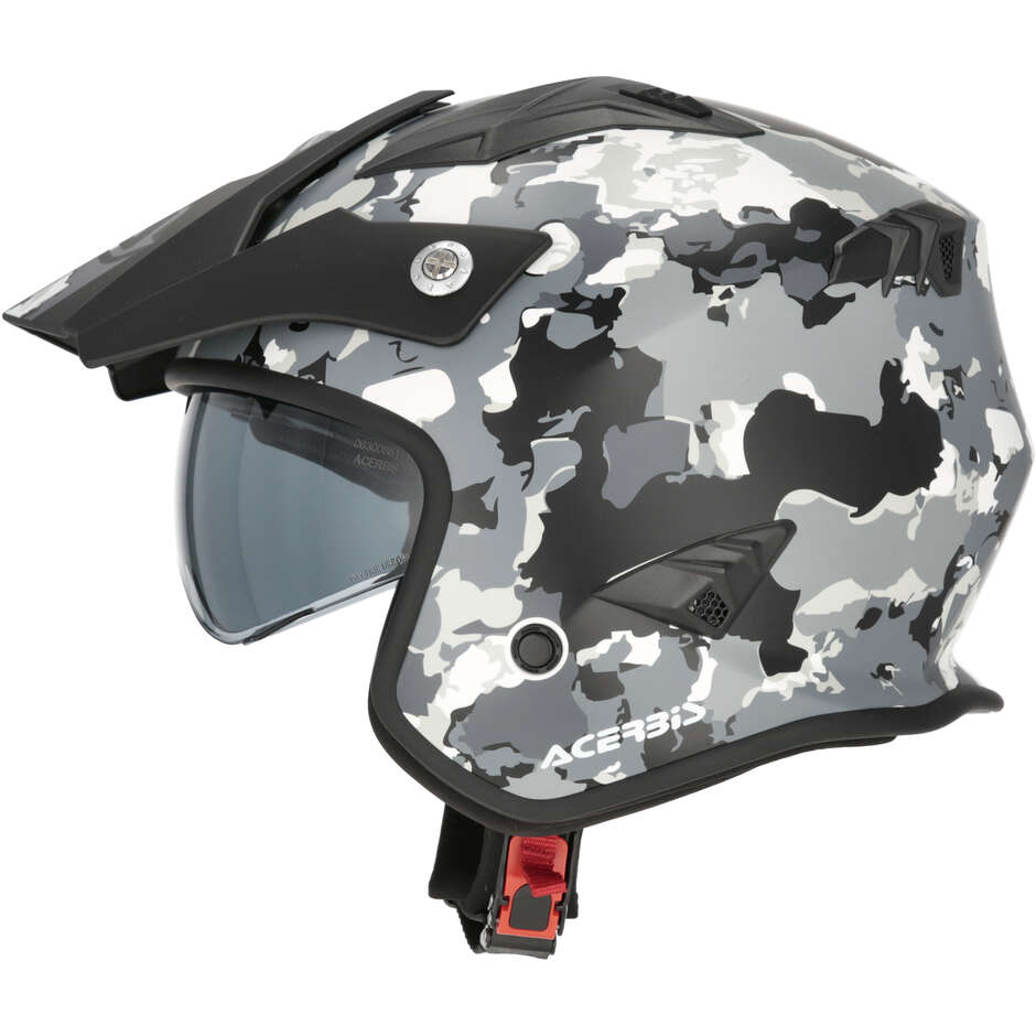 Acerbis Aria 2206 Graphic Jet Motorcycle Helmet Gray Black