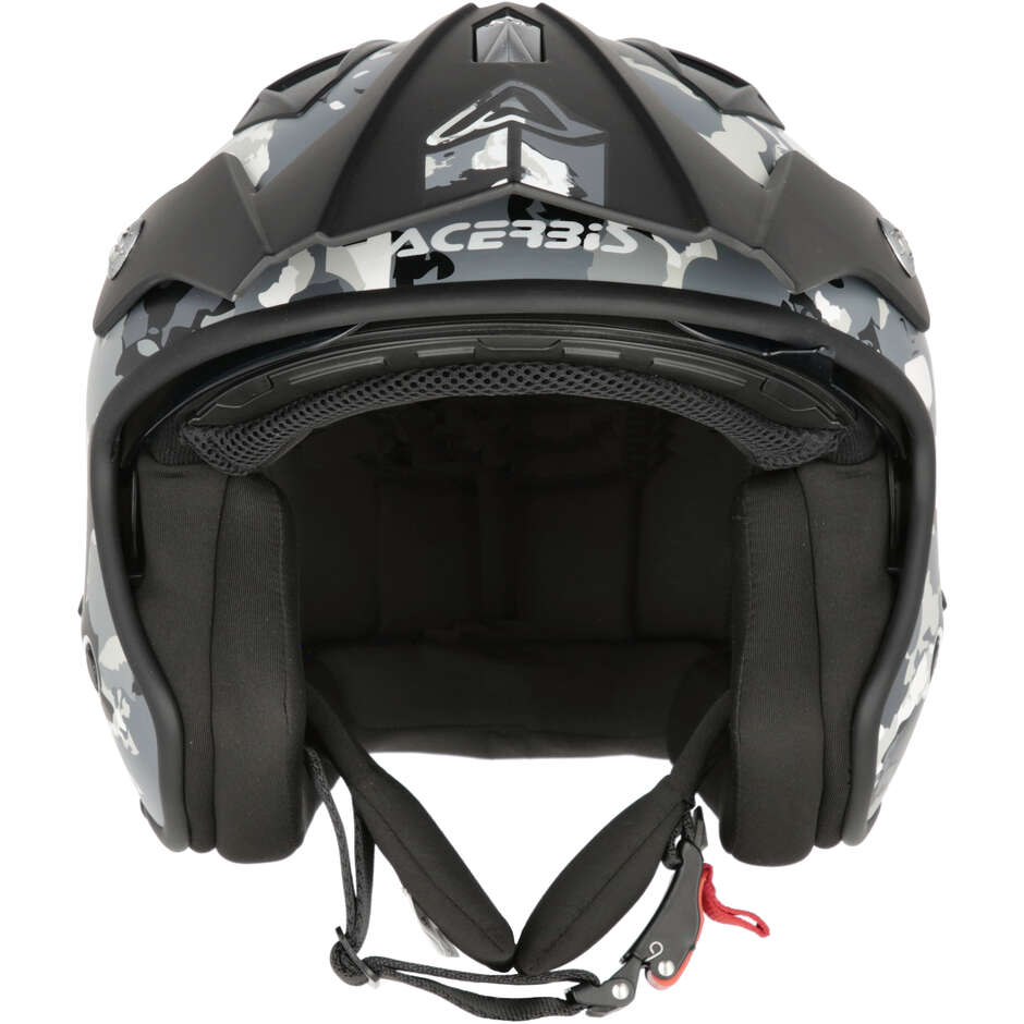 Acerbis Aria 2206 Graphic Jet Motorcycle Helmet Gray Black