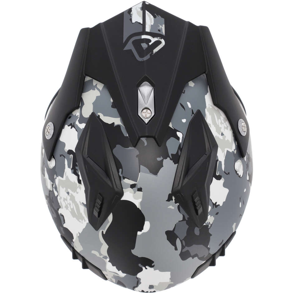 Acerbis Aria 2206 Graphic Jet Motorcycle Helmet Gray Black