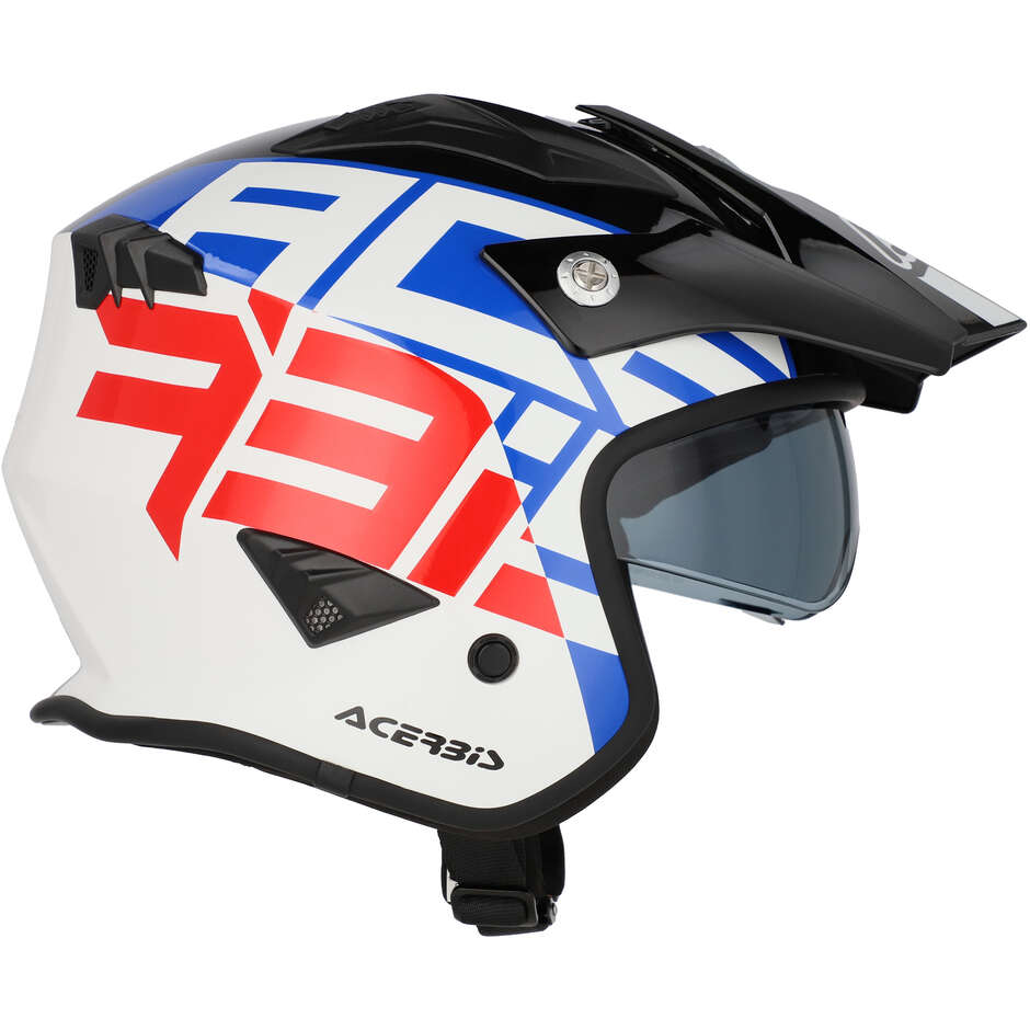 Acerbis Aria 2206 Graphic Jet Motorcycle Helmet White Blue Red