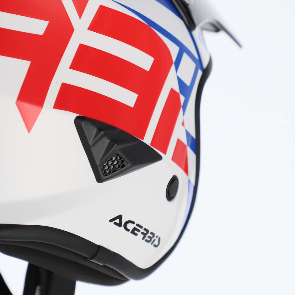 Acerbis Aria 2206 Graphic Jet Motorcycle Helmet White Blue Red