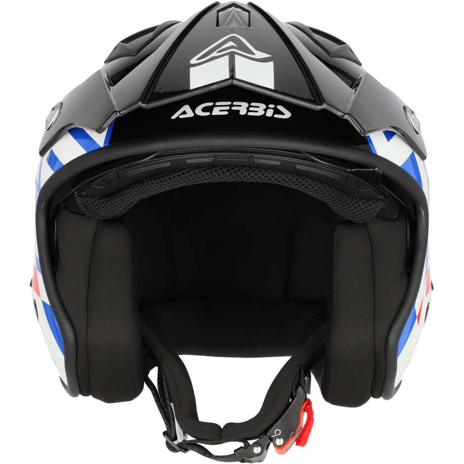 Acerbis Aria 2206 Graphic Jet Motorcycle Helmet White Blue Red