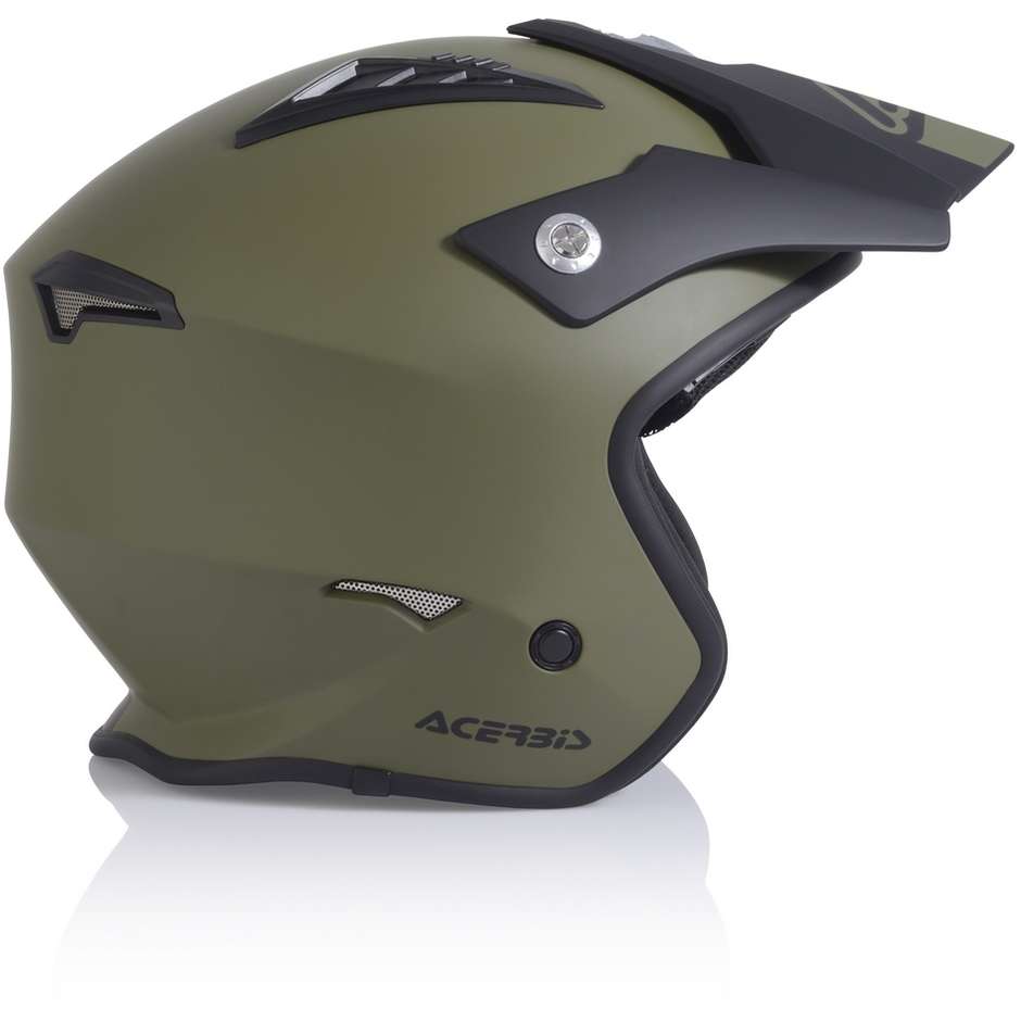 Acerbis ARIA Demi-Jet Motorcycle Helmet Matte Military Green