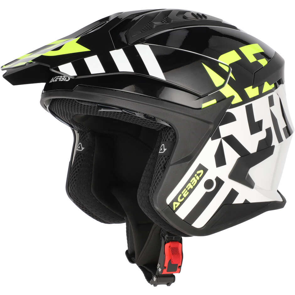 Acerbis ARIA EVO GRAPHIC Jet Motorcycle Helmet Black/Fluo Yellow