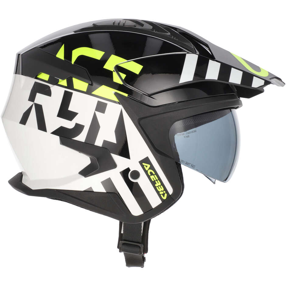 Acerbis ARIA EVO GRAPHIC Jet Motorcycle Helmet Black/Fluo Yellow