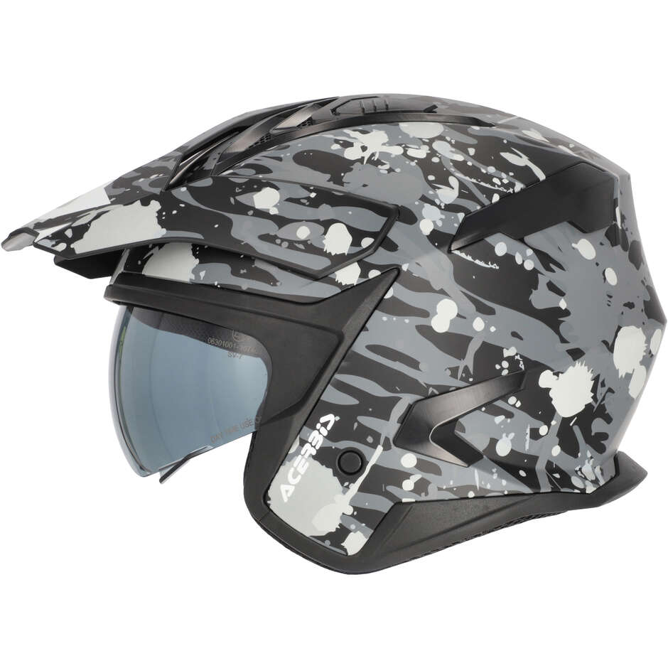 Acerbis ARIA EVO GRAPHIC Jet Motorcycle Helmet Grey/Black