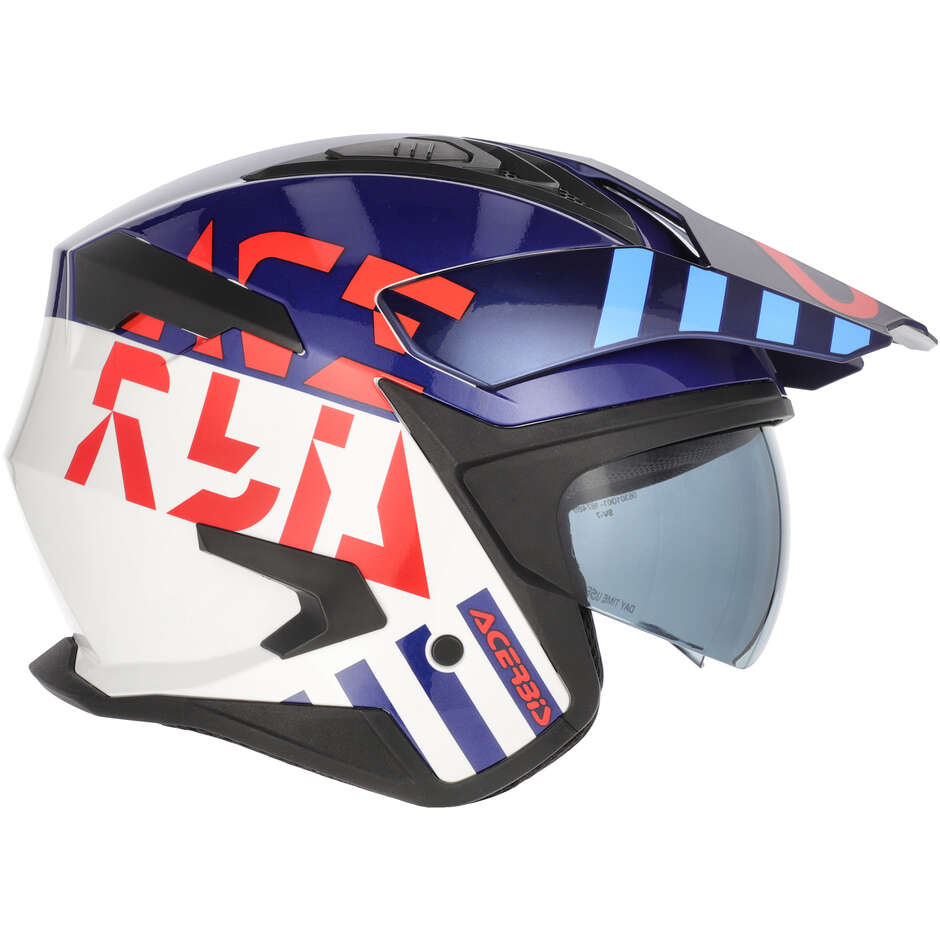 Acerbis ARIA EVO GRAPHIC Jet Motorcycle Helmet White/Red/Blue