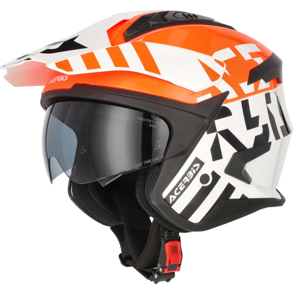 Acerbis ARIA EVO GRAPHIC Jet-Motorradhelm Weiß/Orange