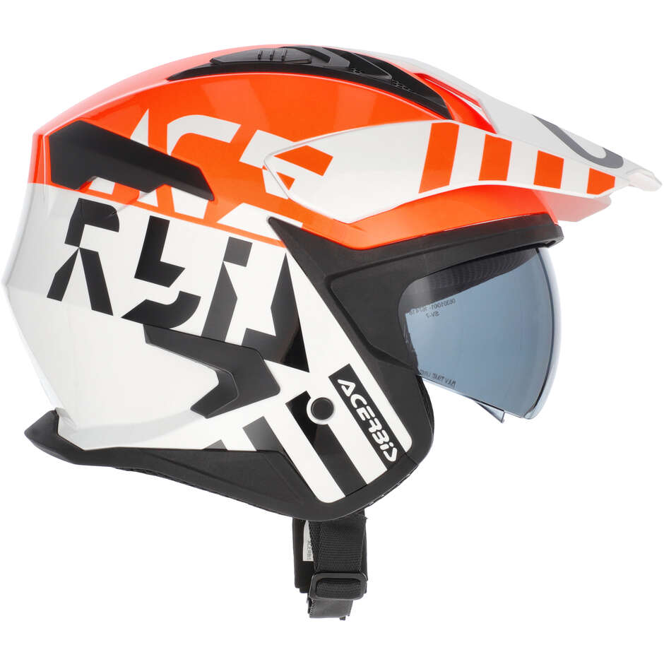 Acerbis ARIA EVO GRAPHIC Jet-Motorradhelm Weiß/Orange