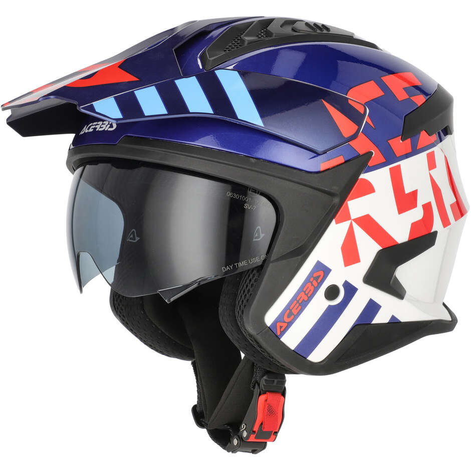 Acerbis ARIA EVO GRAPHIC Jet-Motorradhelm Weiß/Rot/Blau