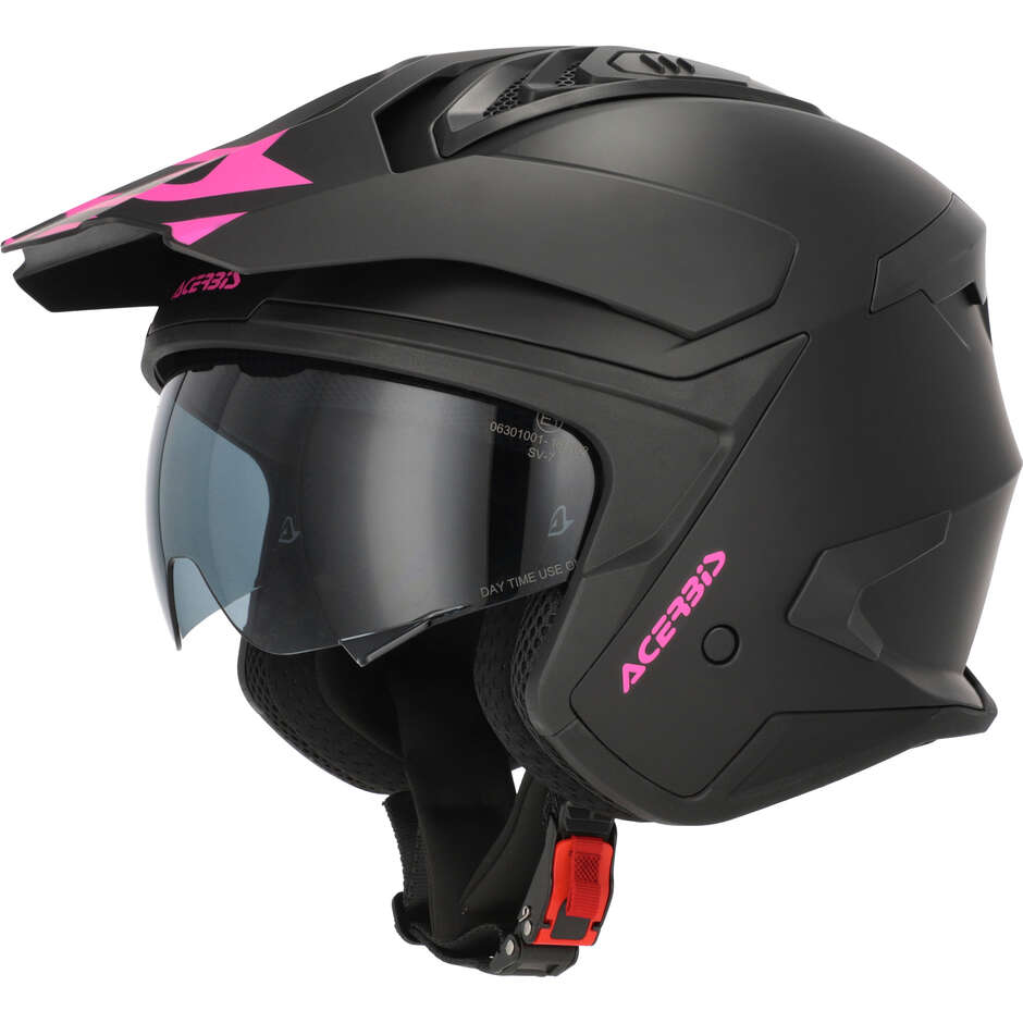 Acerbis ARIA EVO Jet Motorradhelm Schwarz/Rosa
