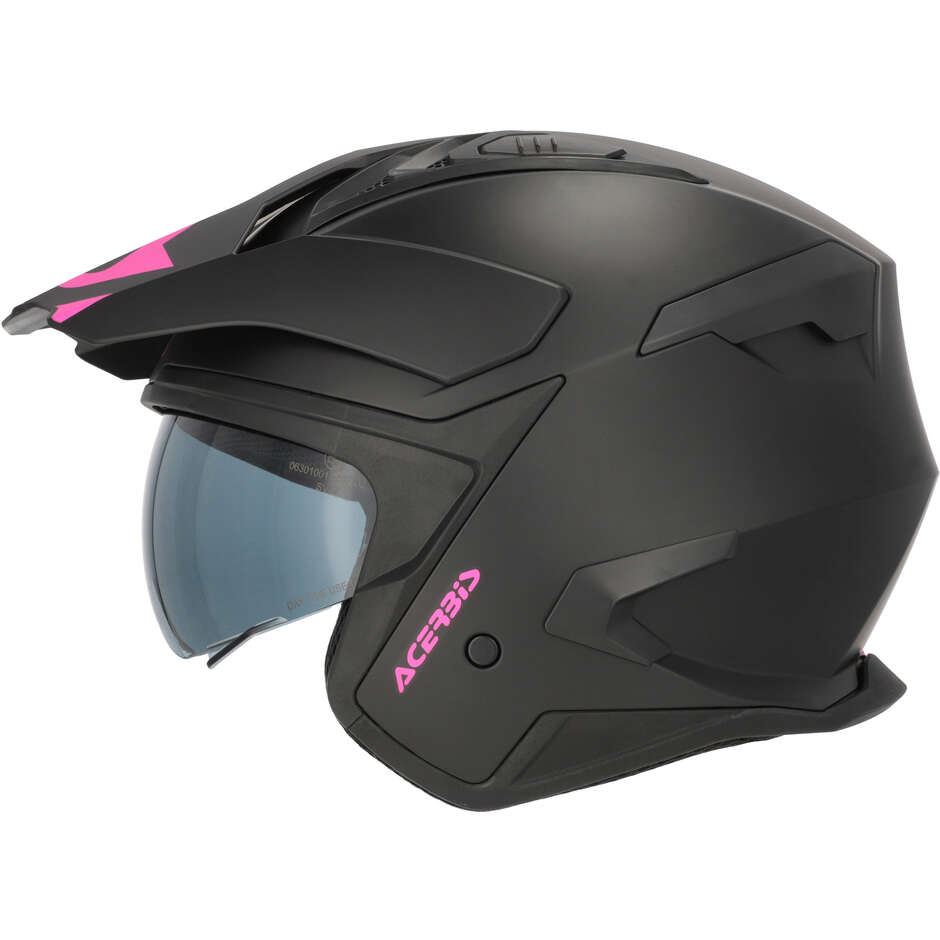 Acerbis ARIA EVO Jet Motorradhelm Schwarz/Rosa
