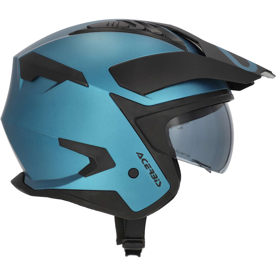 Acerbis ARIA EVO METALLIC Jet Motorcycle Helmet, Light Blue