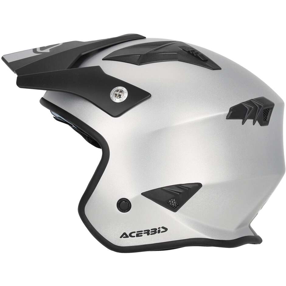Acerbis ARIA METALLIC Silver Motorcycle Jet Helmet