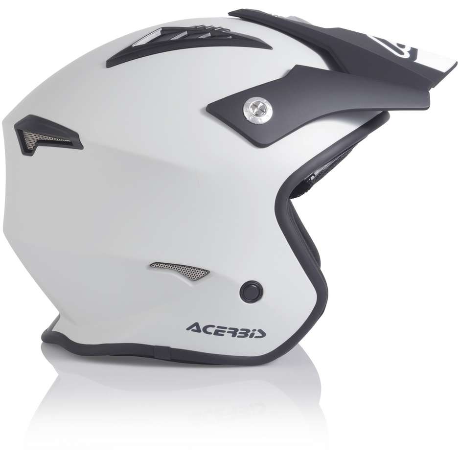 Acerbis ARIA Silver Matt Black Demi-Jet Motorcycle Helmet