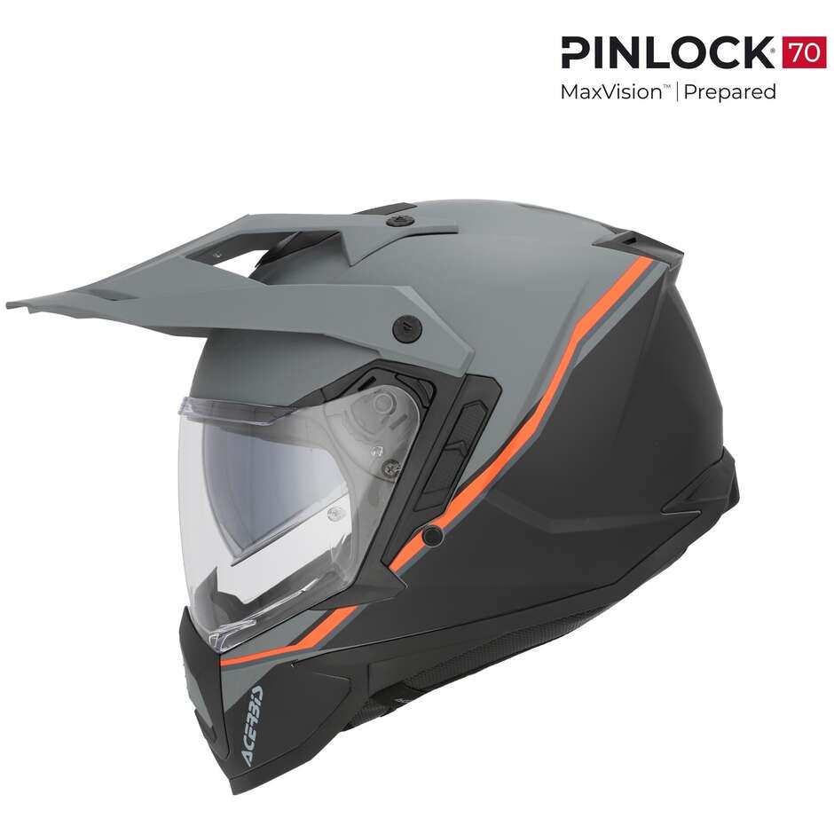 Acerbis ASSAULT Adventure Motorcycle Helmet Black Orange Fluo