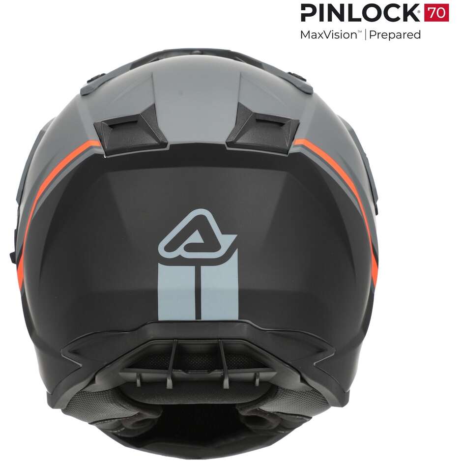 Acerbis ASSAULT Adventure Motorcycle Helmet Black Orange Fluo