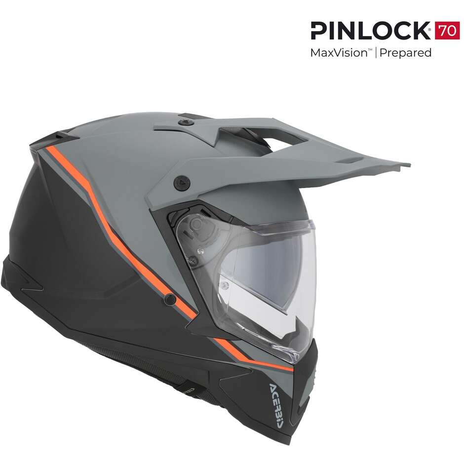 Acerbis ASSAULT Adventure Motorcycle Helmet Black Orange Fluo
