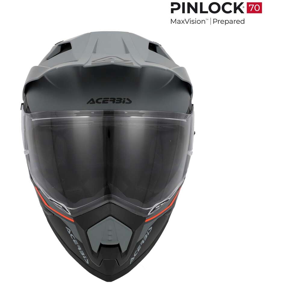 Acerbis ASSAULT Adventure Motorcycle Helmet Black Orange Fluo