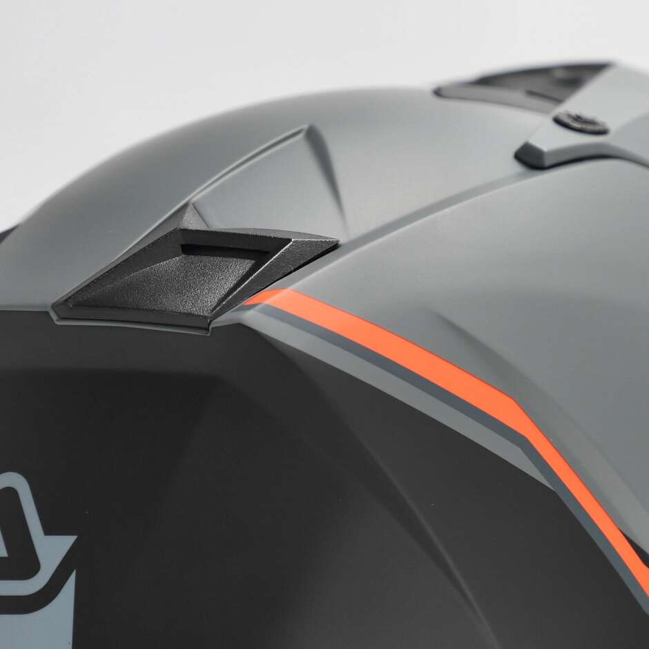 Acerbis ASSAULT Adventure Motorcycle Helmet Black Orange Fluo