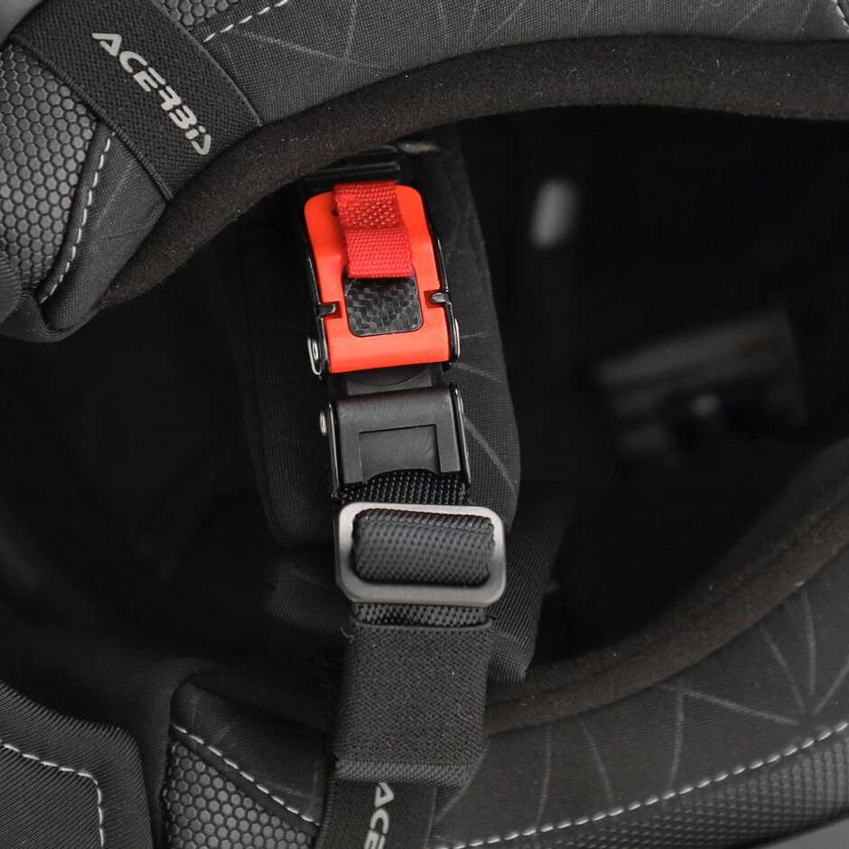 Acerbis ASSAULT Adventure Motorcycle Helmet Black Orange Fluo