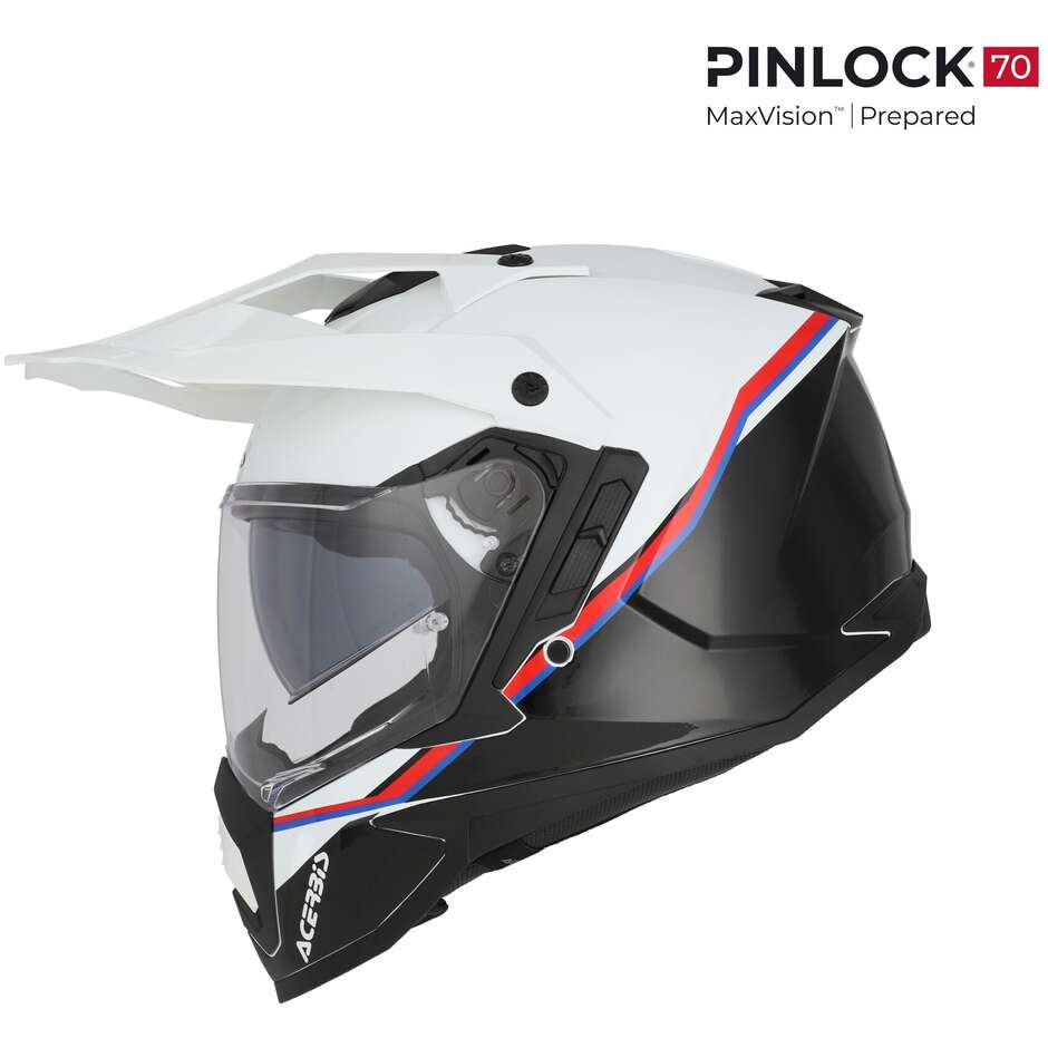 Acerbis ASSAULT Adventure Motorcycle Helmet White Black