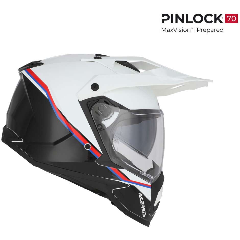 Acerbis ASSAULT Adventure Motorcycle Helmet White Black