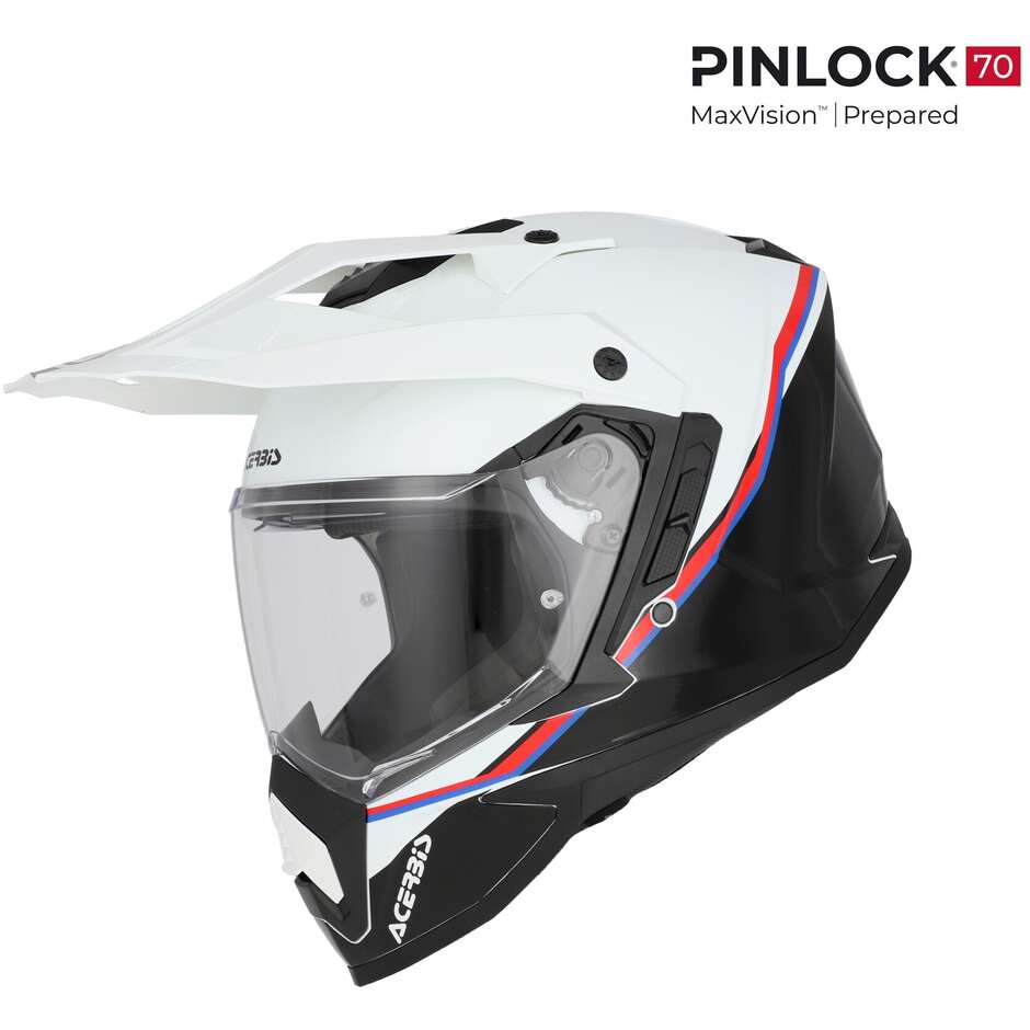 Acerbis ASSAULT Adventure Motorradhelm Weiß Schwarz