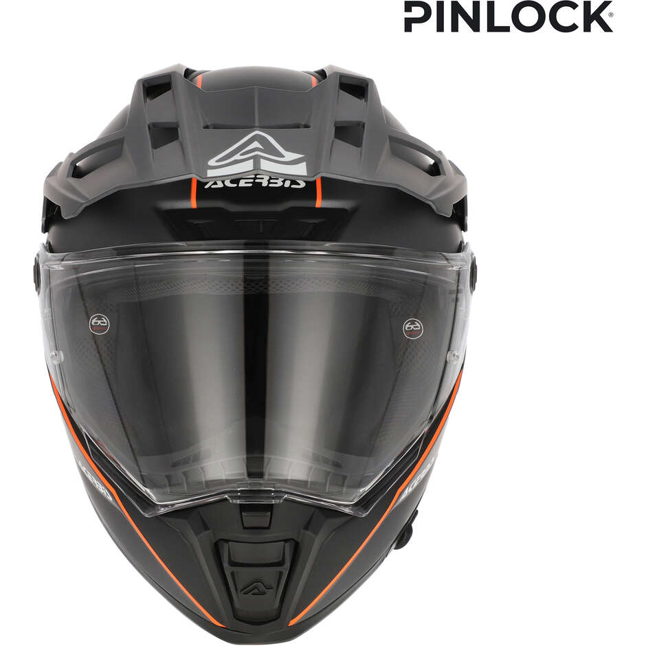 Acerbis Attack Grau-Orange Motorrad-Abenteuerhelm
