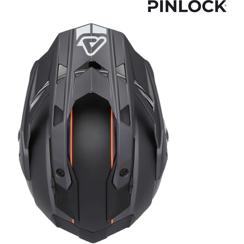 Acerbis Attack Grau-Orange Motorrad-Abenteuerhelm