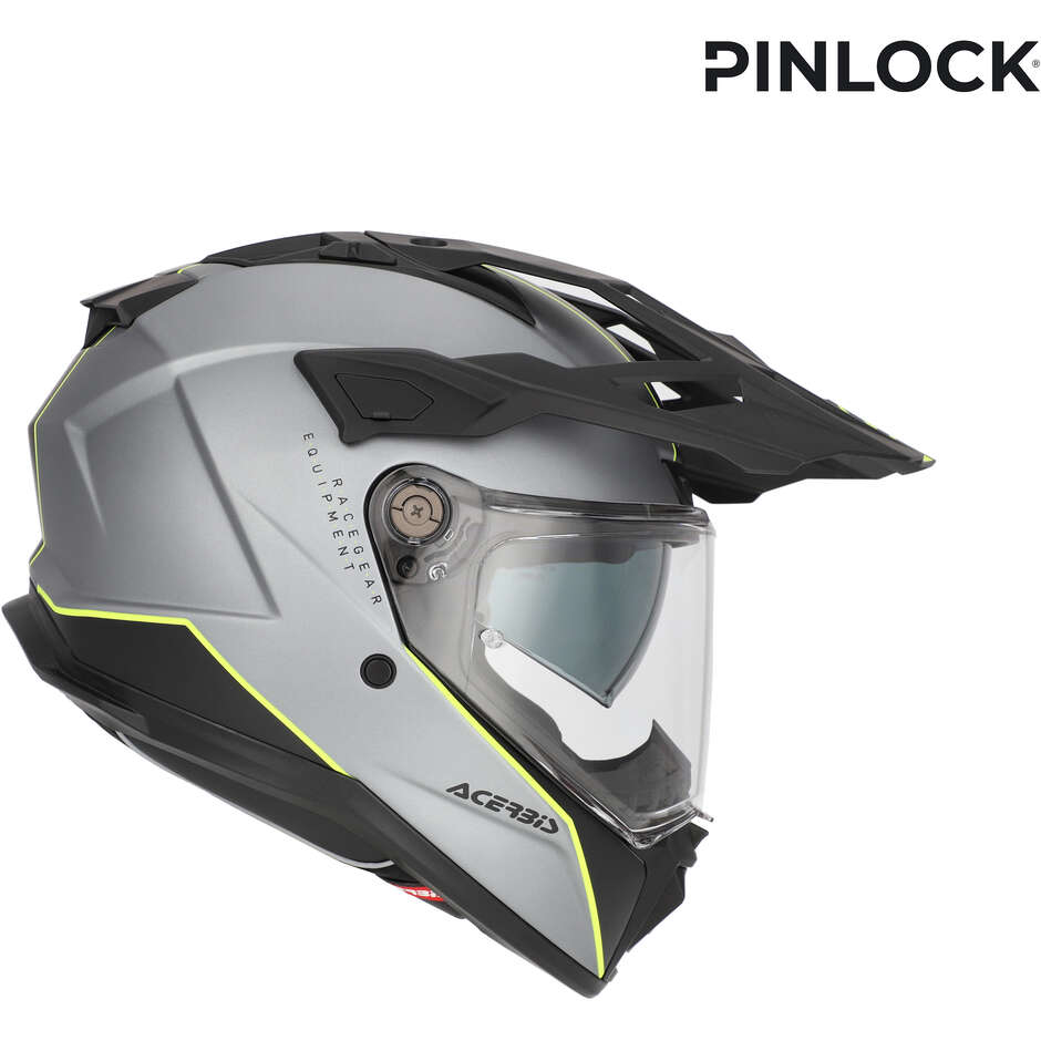 Acerbis Attack Gray Yellow Motorcycle Adventure Helmet