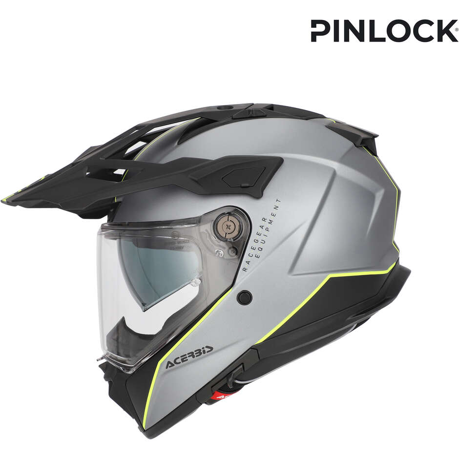 Acerbis Attack Gray Yellow Motorcycle Adventure Helmet