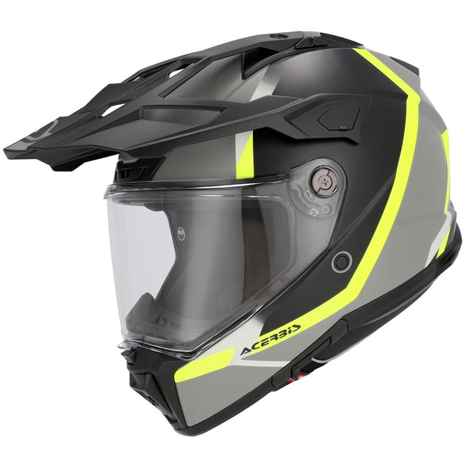 Acerbis Attack Multi Adventure Motorcycle Helmet Black Fluorescent Yellow