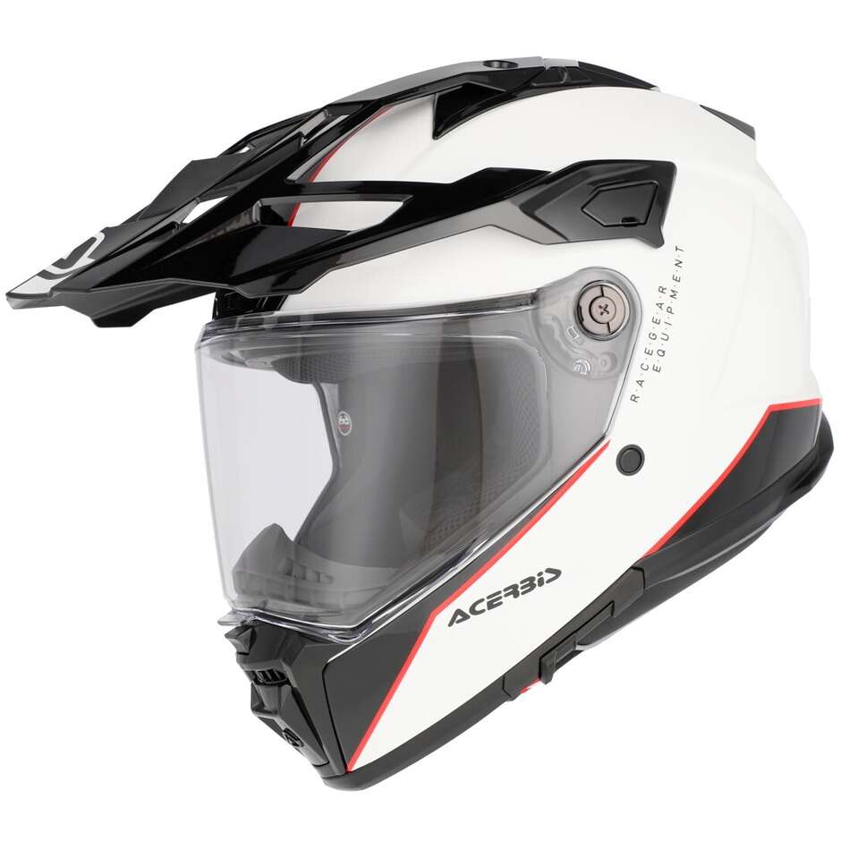 Acerbis Attack Multi Adventure Motorcycle Helmet White Black