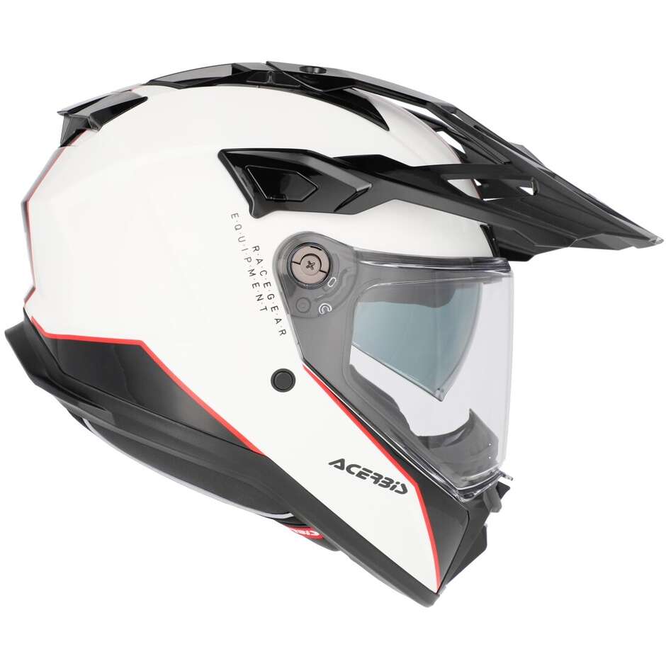 Acerbis Attack Multi Adventure Motorcycle Helmet White Black
