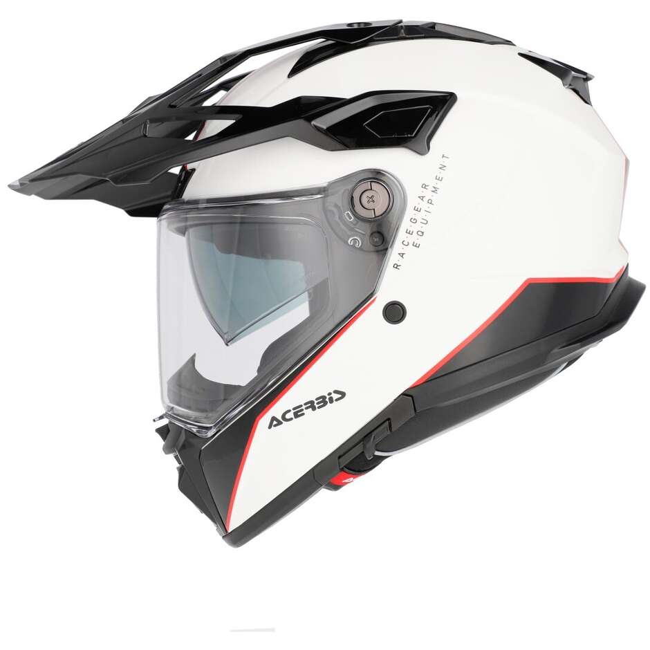 Acerbis Attack Multi Adventure Motorcycle Helmet White Black