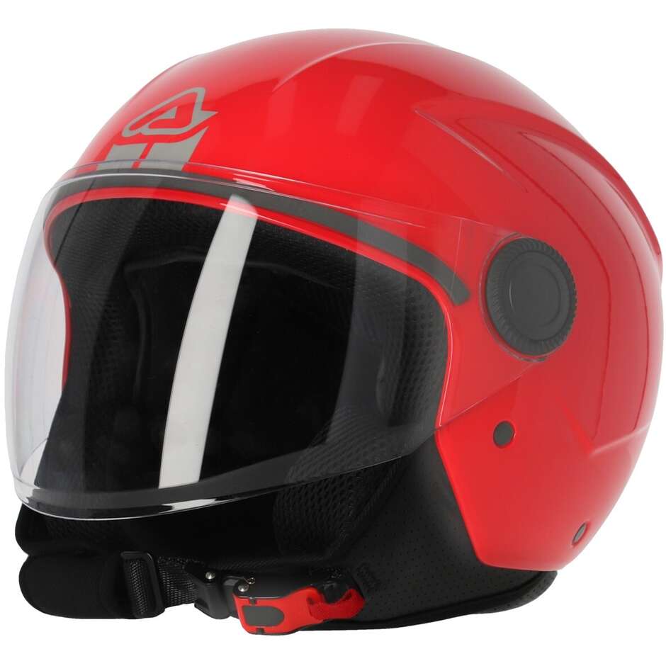 ACERBIS BREZZA Red Motorcycle Jet Helmet