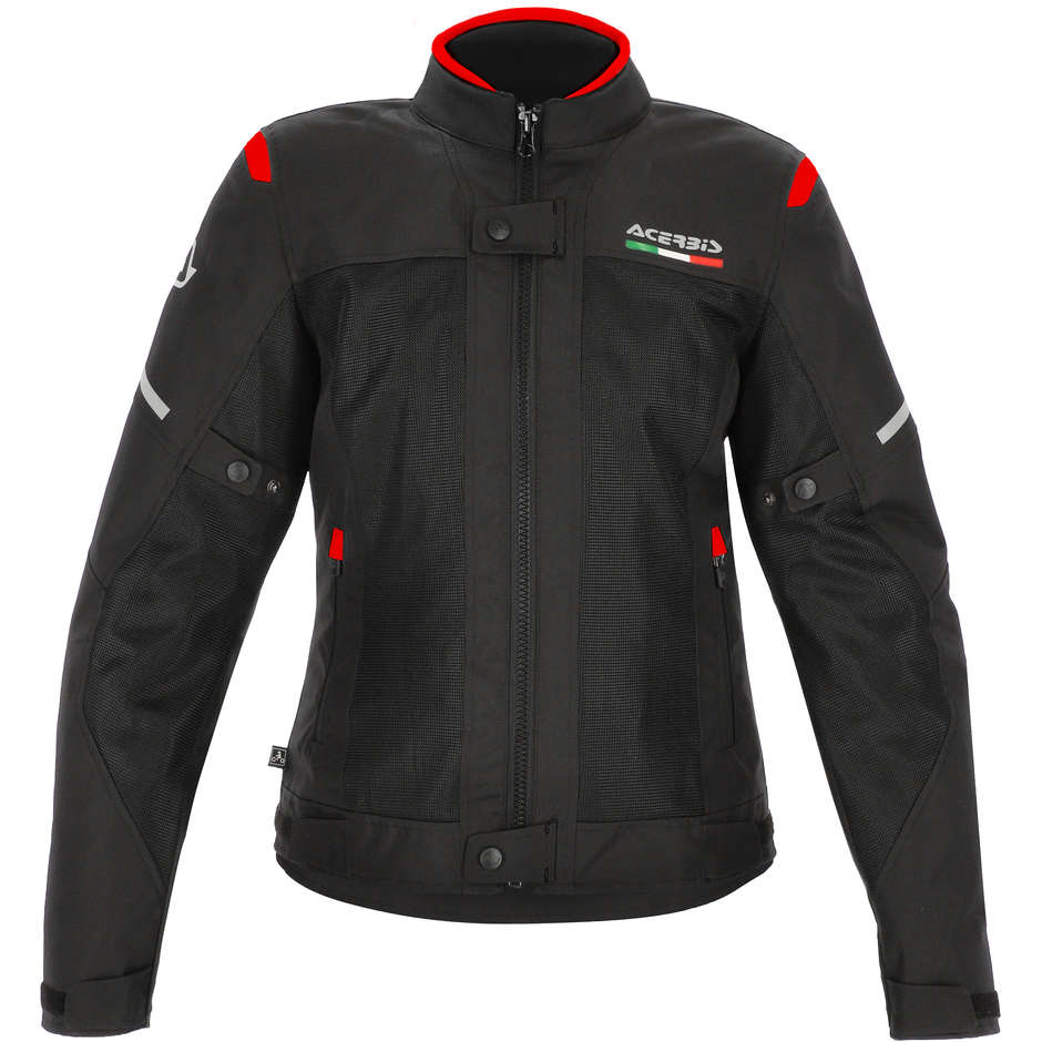 Acerbis CE 3 Layers Woman Motorcycle Jacket ON ROAD RUBY LADY Black Red