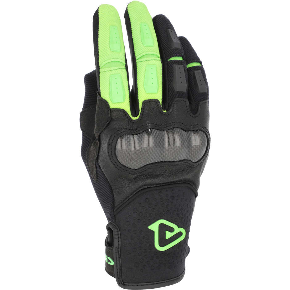 Acerbis CE Carbon G 5.0 Motorcycle Gloves Black Green