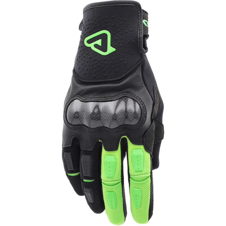 Acerbis CE Carbon G 5.0 Motorcycle Gloves Black Green