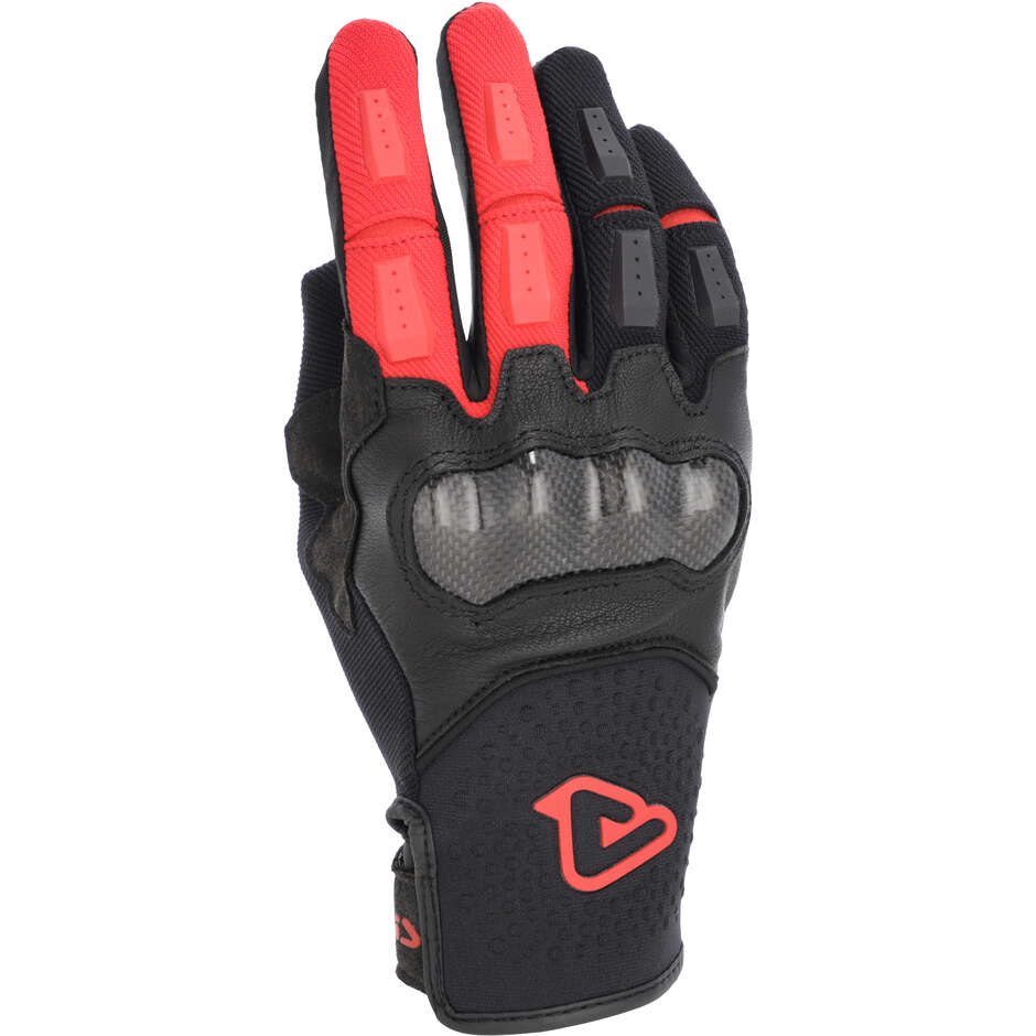Acerbis CE Carbon G 5.0 Motorcycle Gloves Black Red