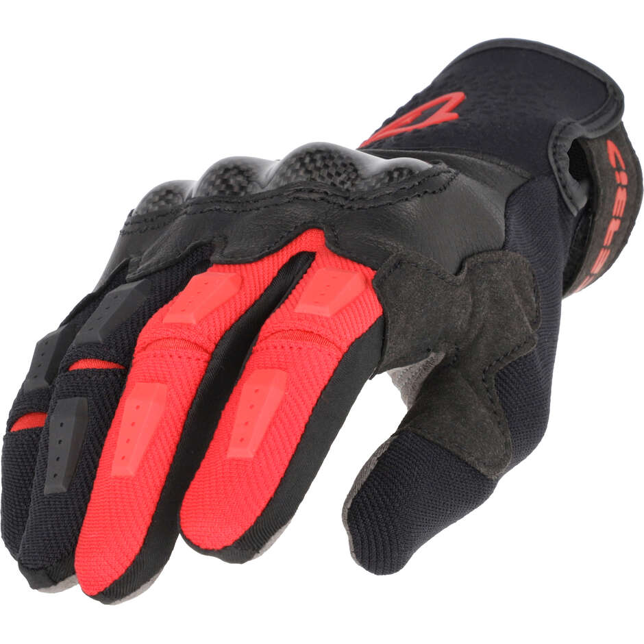 Acerbis CE Carbon G 5.0 Motorcycle Gloves Black Red