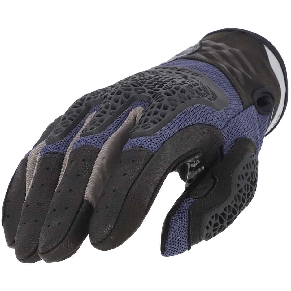 ACERBIS CE CROSSOVER Motorcycle Gloves Blue Grey
