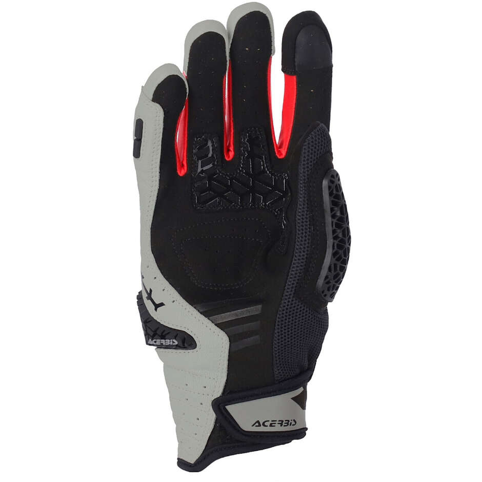 ACERBIS CE CROSSOVER Motorcycle Gloves Light Grey