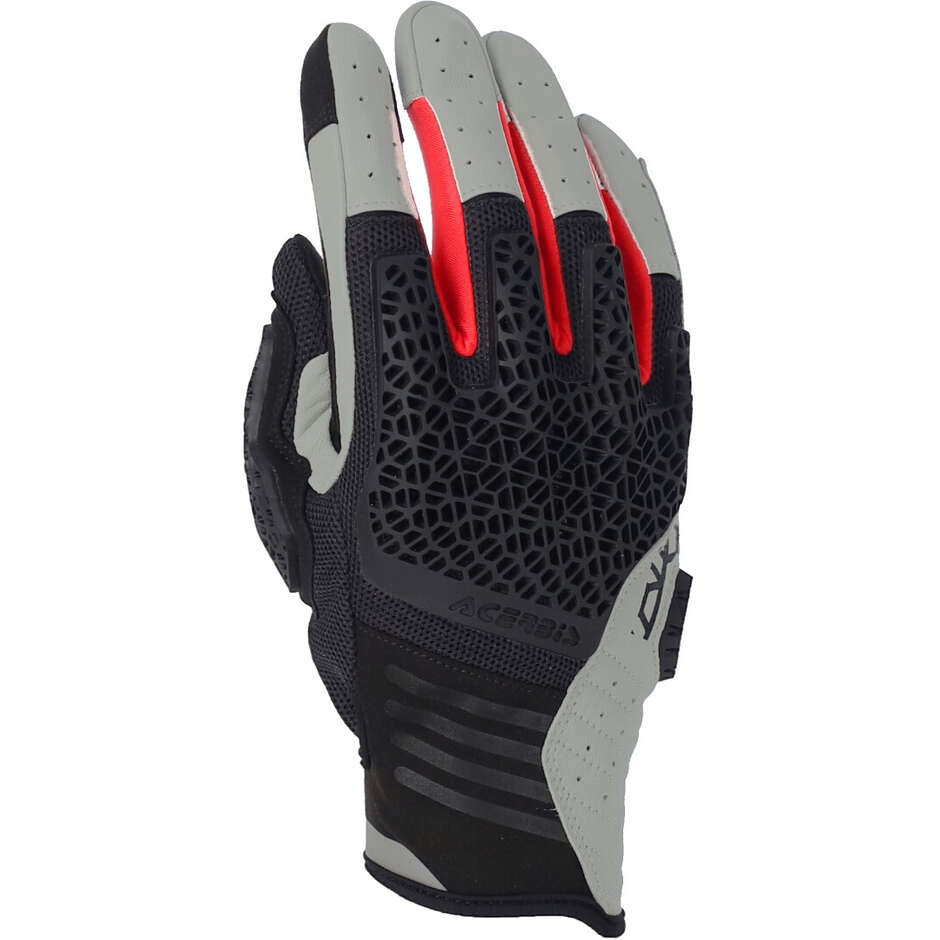 ACERBIS CE CROSSOVER Motorcycle Gloves Light Grey