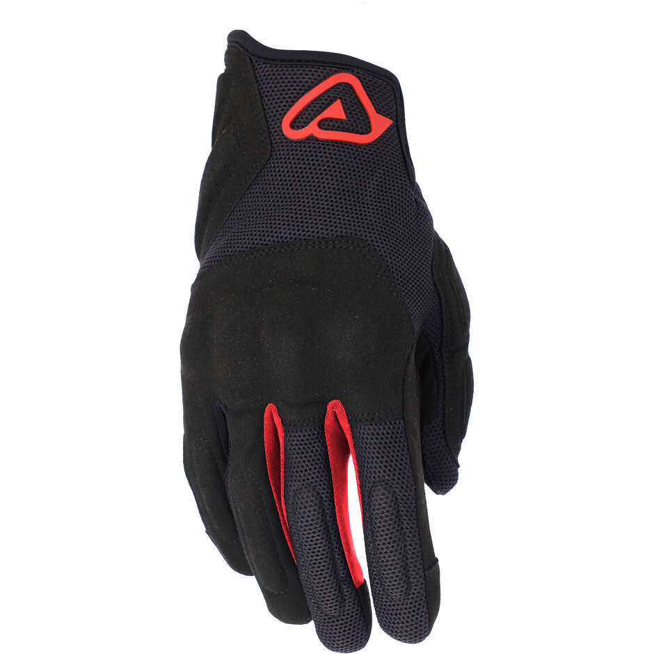 Acerbis CE PYRAMID Motorcycle Gloves Black Red