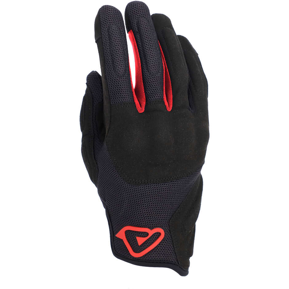 Acerbis CE PYRAMID Motorcycle Gloves Black Red