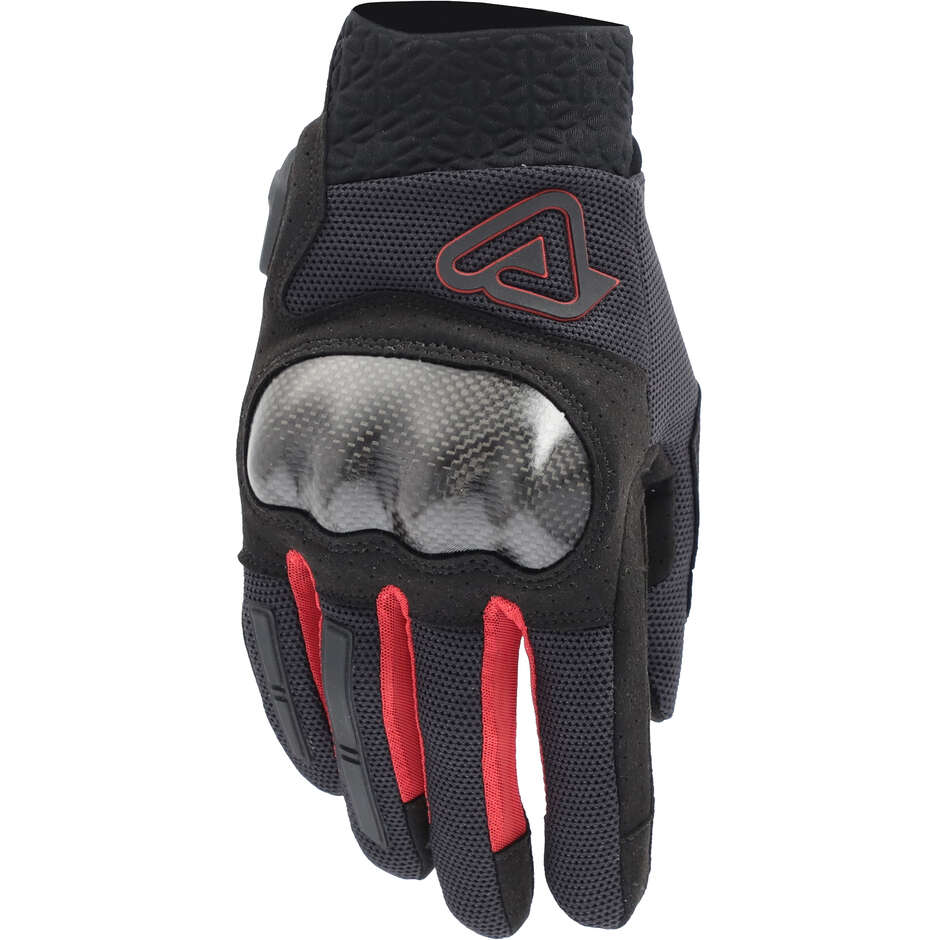 Acerbis CE RAMSEY MY VENTED PRO Motorradhandschuhe Schwarz Rot
