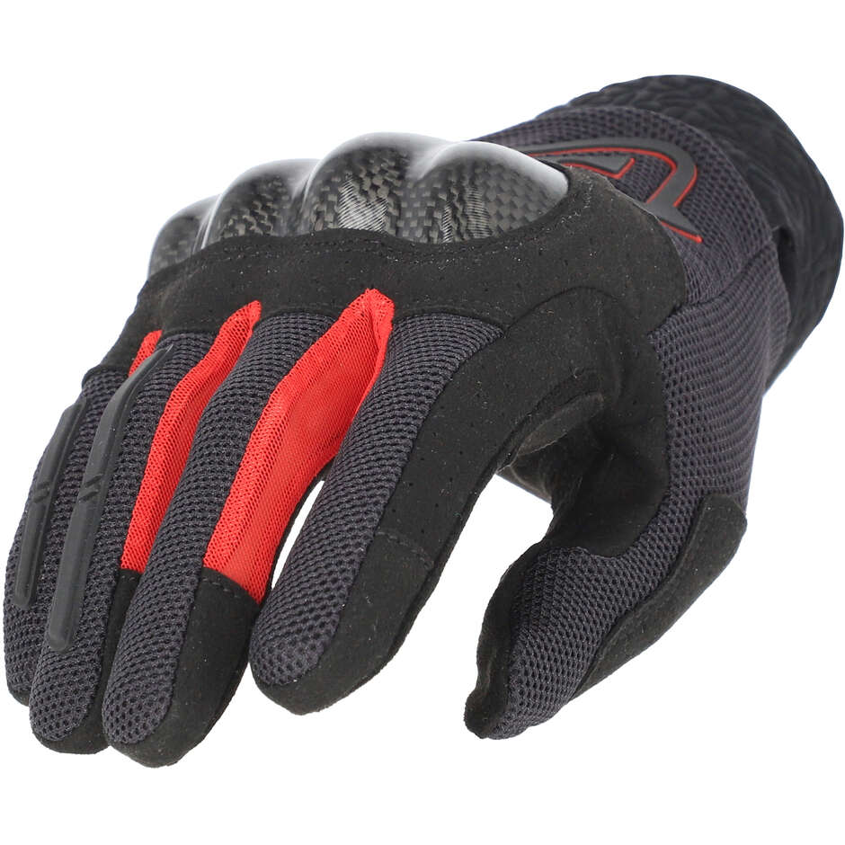 Acerbis CE RAMSEY MY VENTED PRO Motorradhandschuhe Schwarz Rot